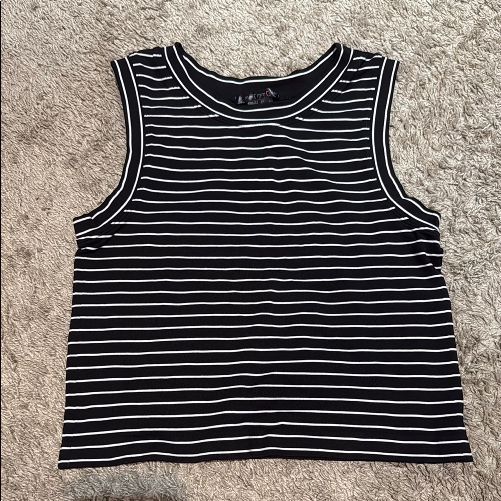 Classic Black and White Striped Women's Tank Top